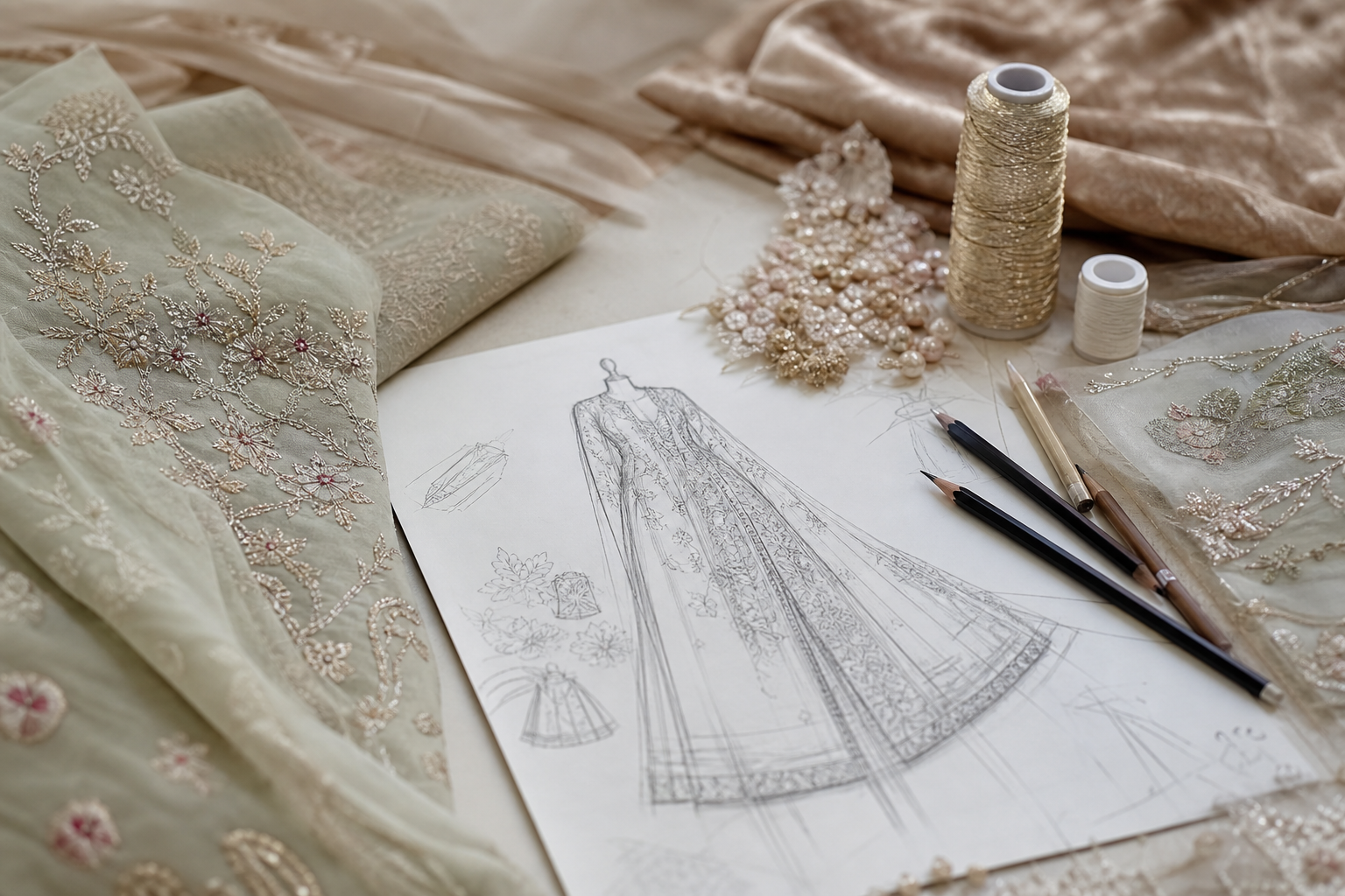 Custom made Pakistani bridal dress in Canada