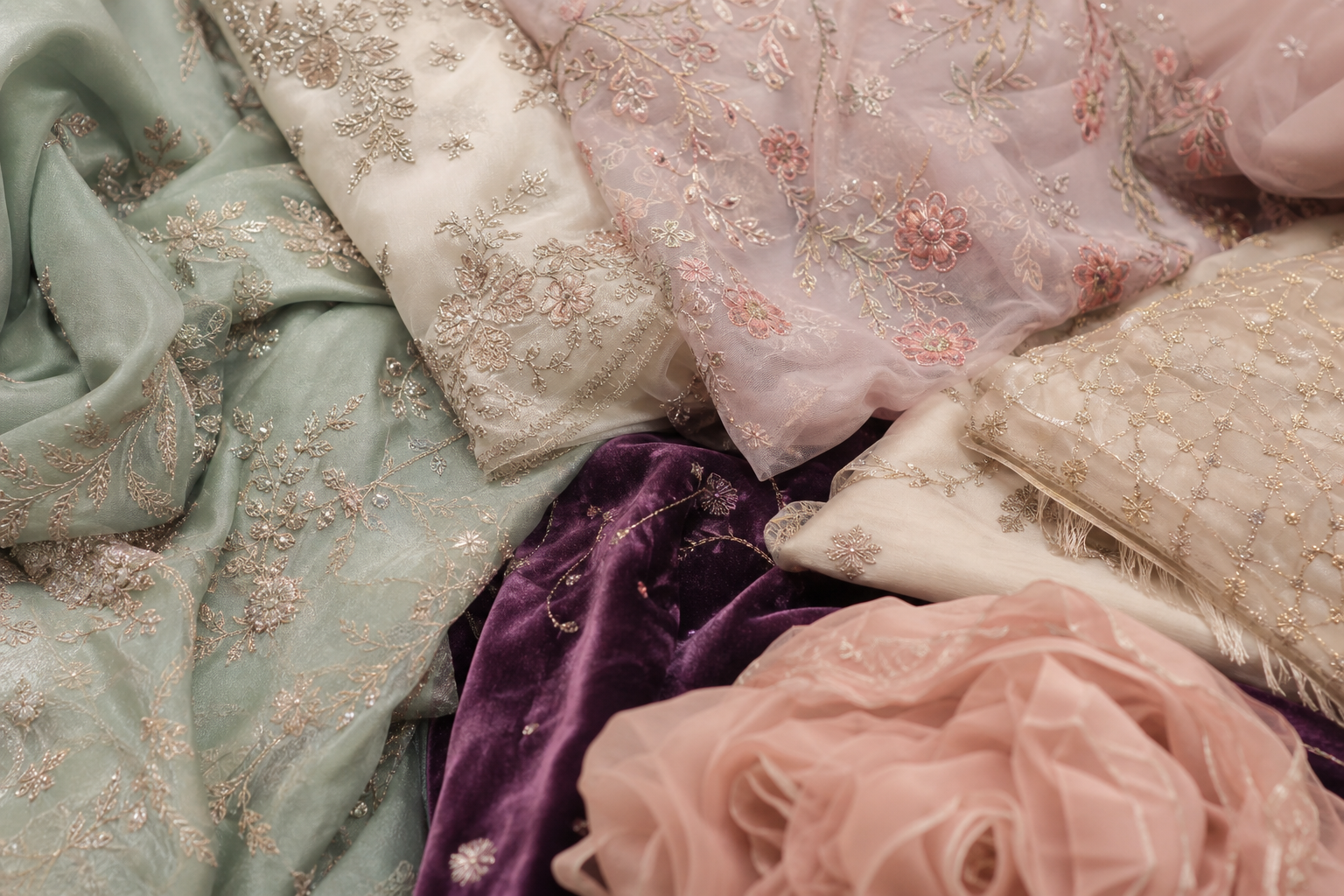 A Fabric Guide for Brides: Silk, Organza, Tissue, Velvet and Net
