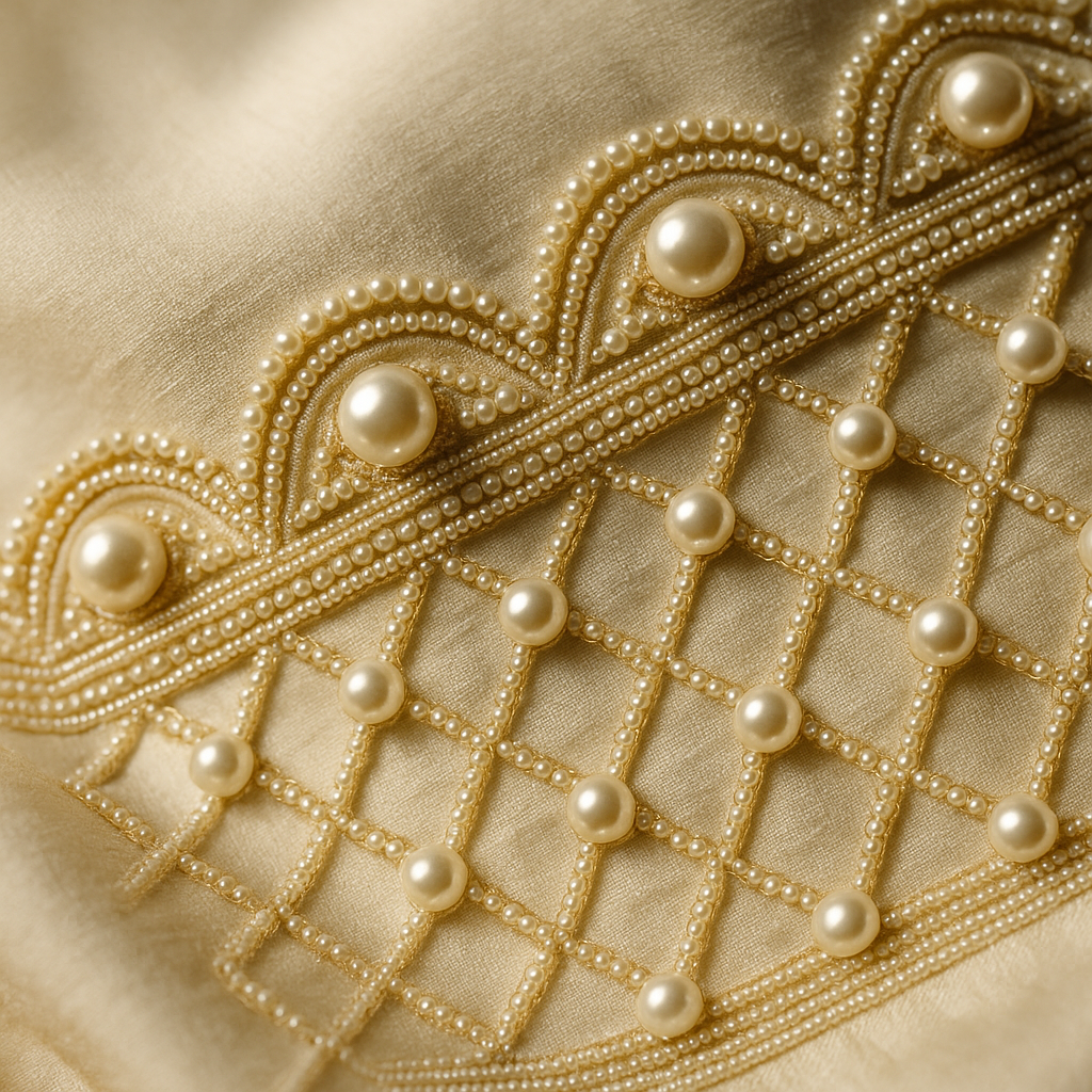 Moti: Pearl Work and the Softest Light on a Bridal