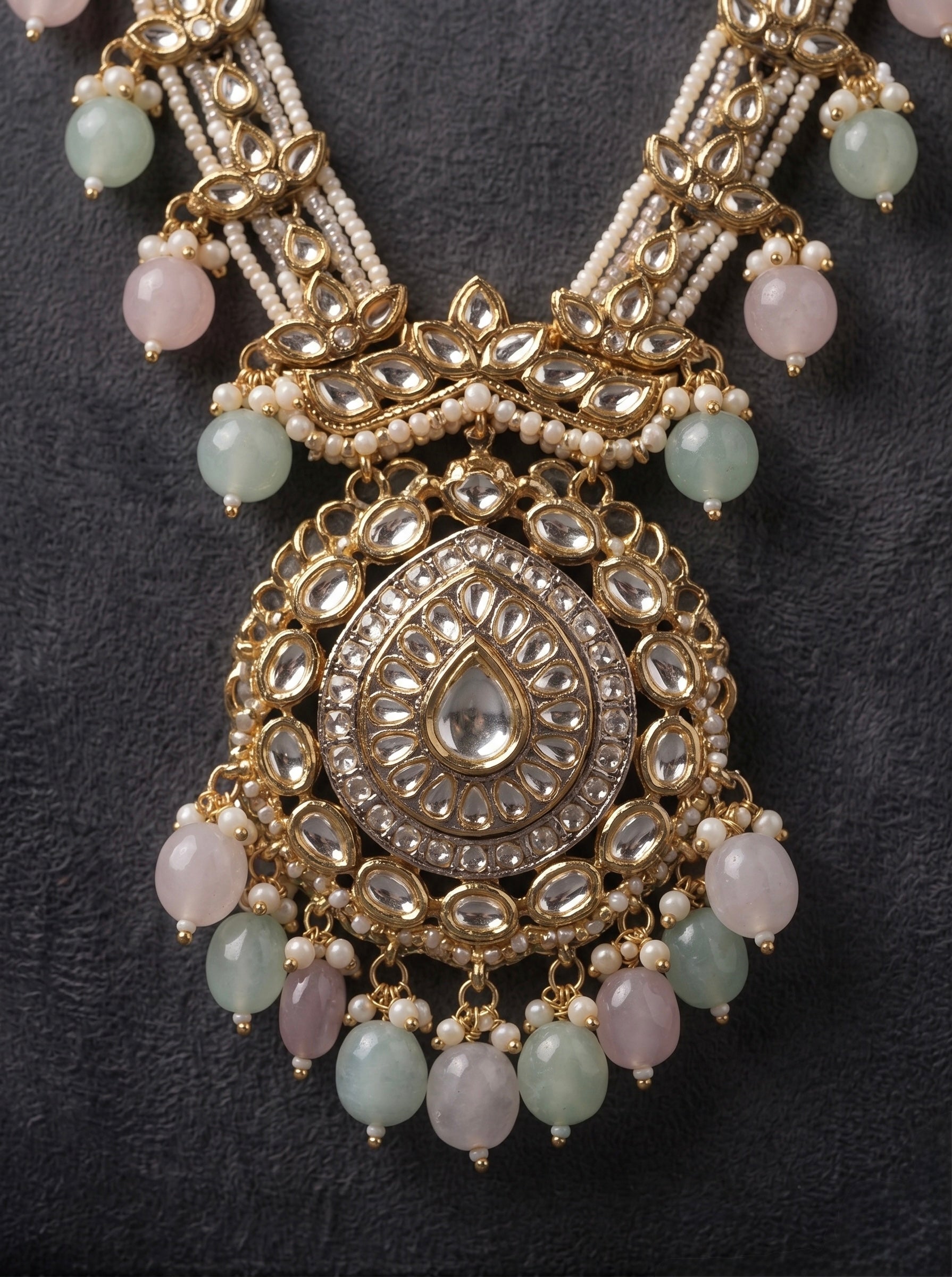 Pastel Royale Necklace - wedding accessory by Karigur Bridal, view 2