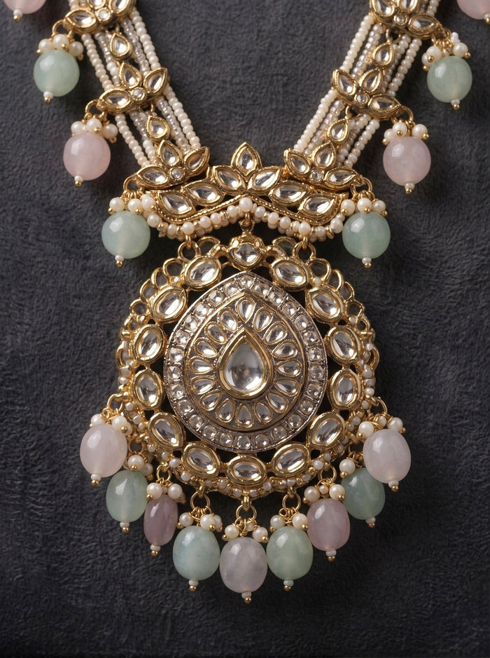 Pastel Royale Necklace - wedding accessory by Karigur Bridal, view 2