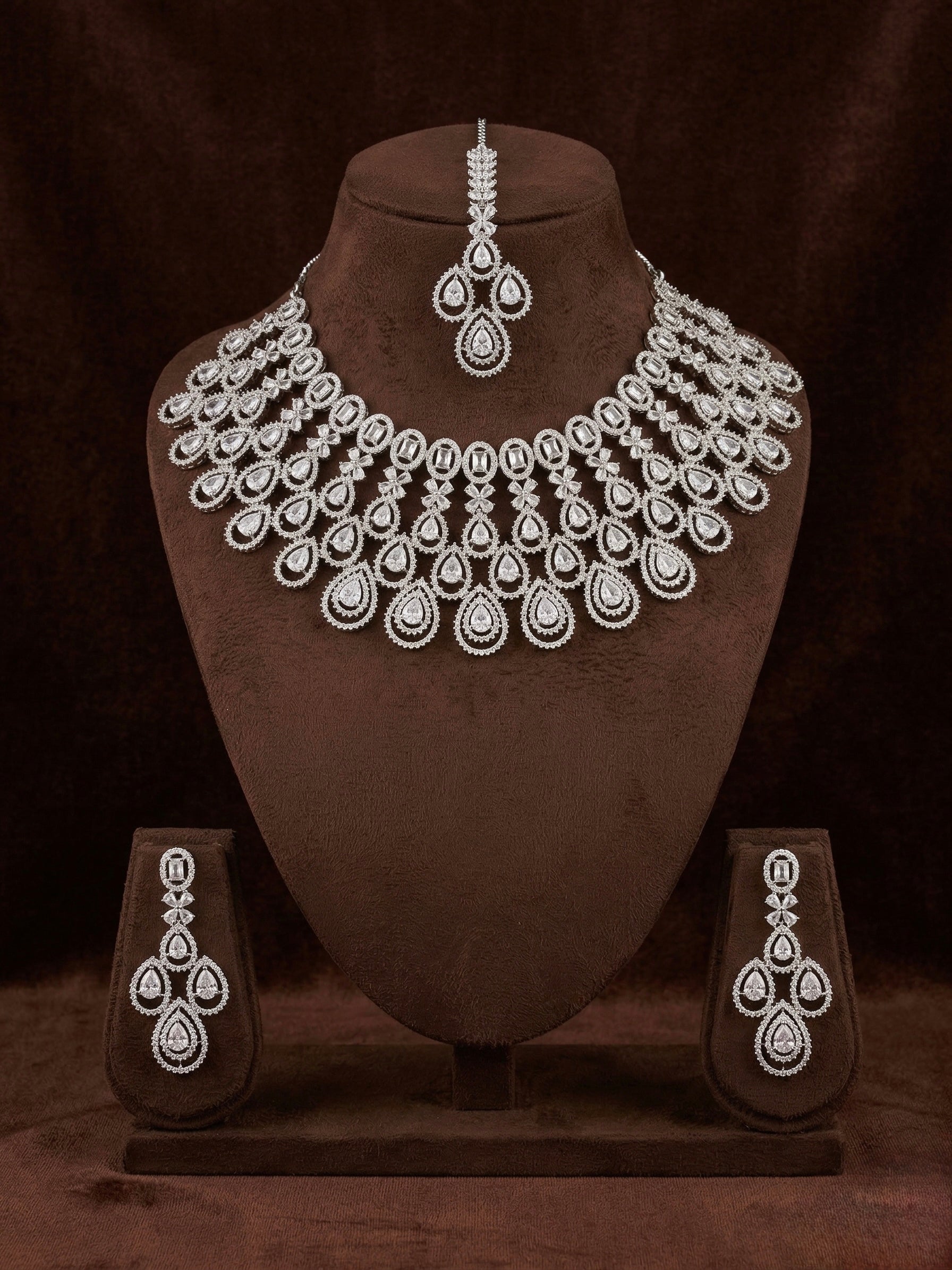 Diamond Cascade Luxe Set - bridal look by Karigur Bridal