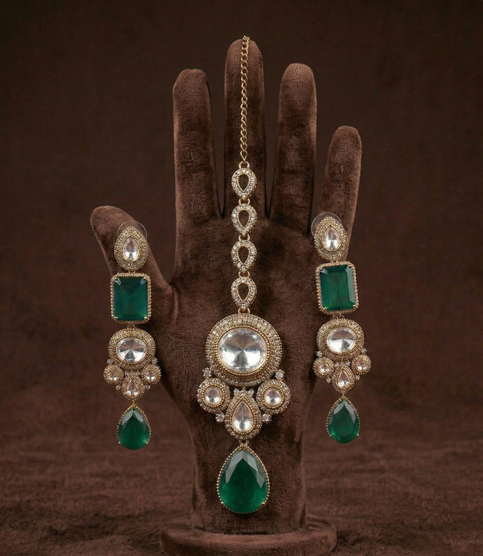 Emerald Ice Royale Set - bridal look by Karigur Bridal, view 3