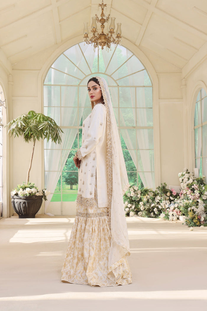 Hafsah, Ivory Bridal Gharara (Nikkah)