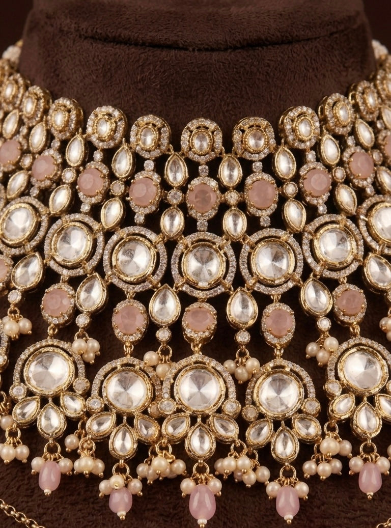 Blush Polki Royale Set - bridal look by Karigur Bridal, view 2