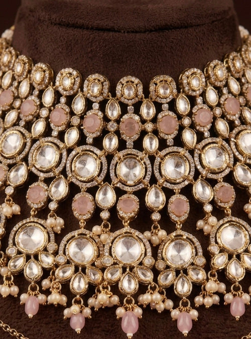 Blush Polki Royale Set - bridal look by Karigur Bridal, view 2
