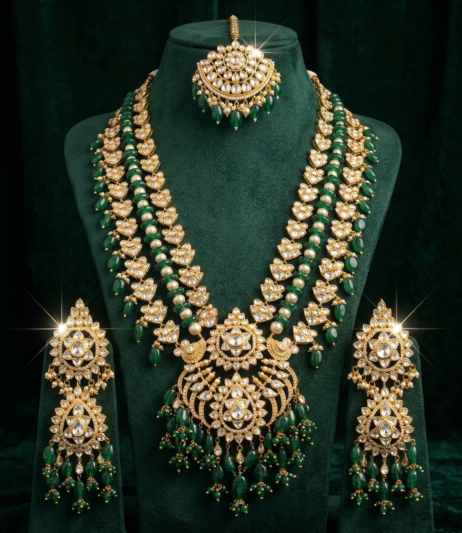 Zaria Emerald Heirloom Set - bridal look by Karigur Bridal
