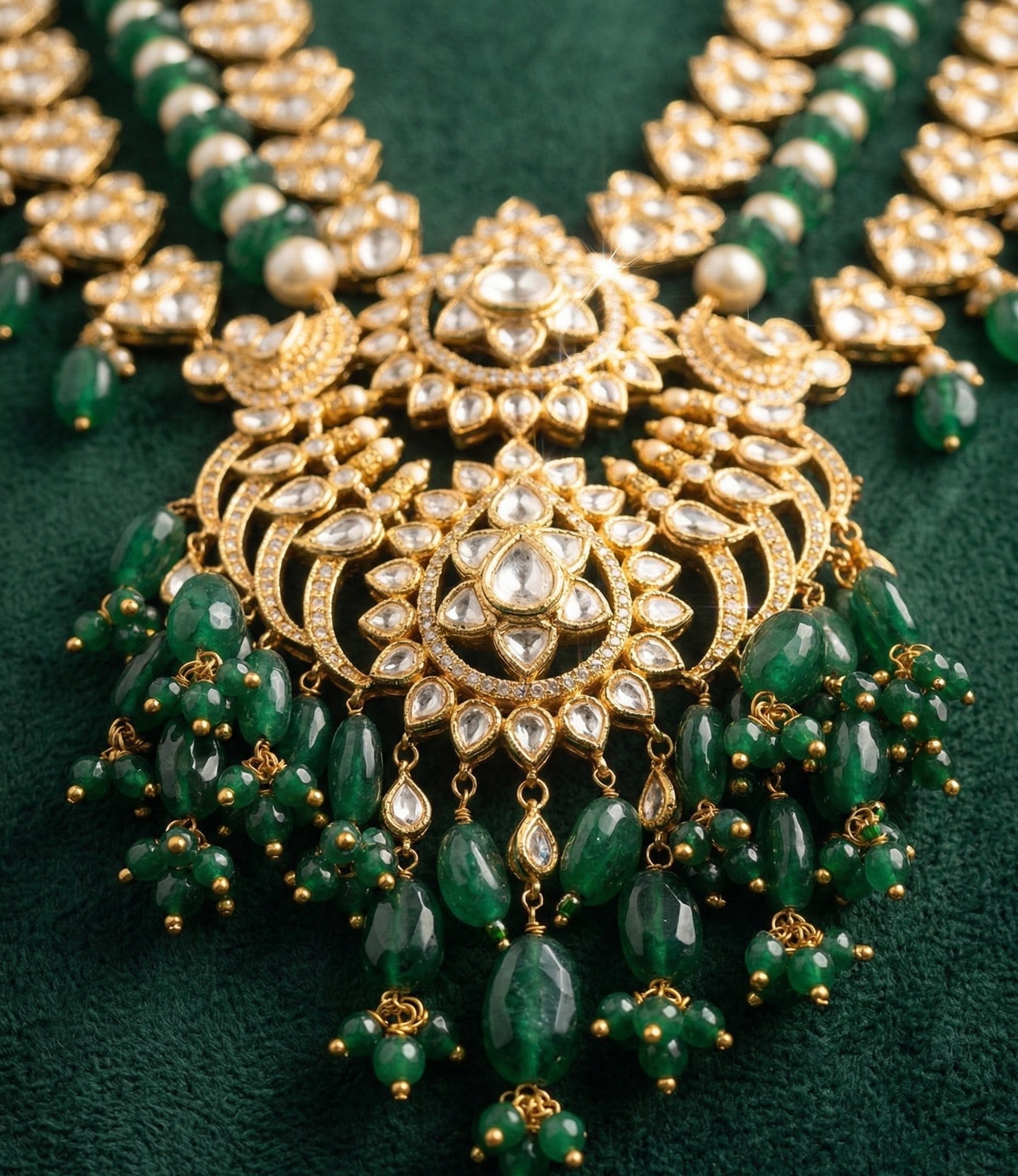 Zaria Emerald Heirloom Set - bridal look by Karigur Bridal, view 2