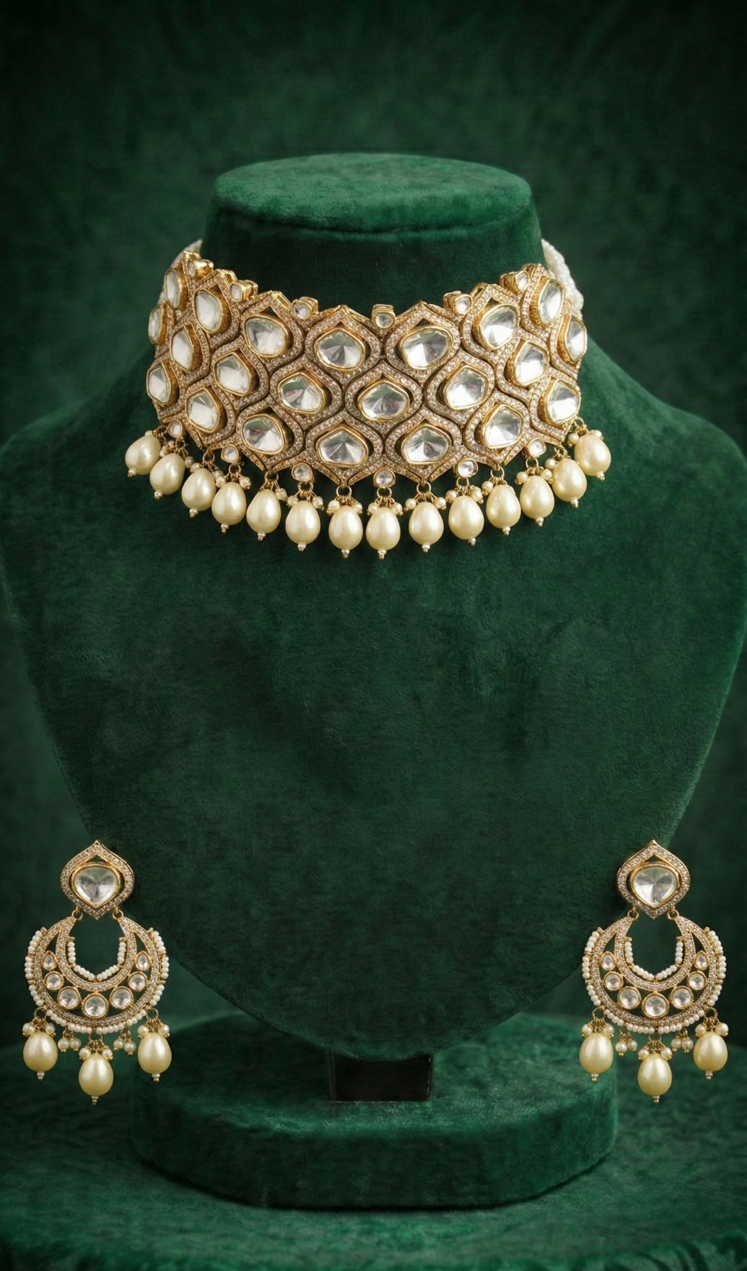 Antique Pearl Kundan Set - occasion wear by Karigur Bridal
