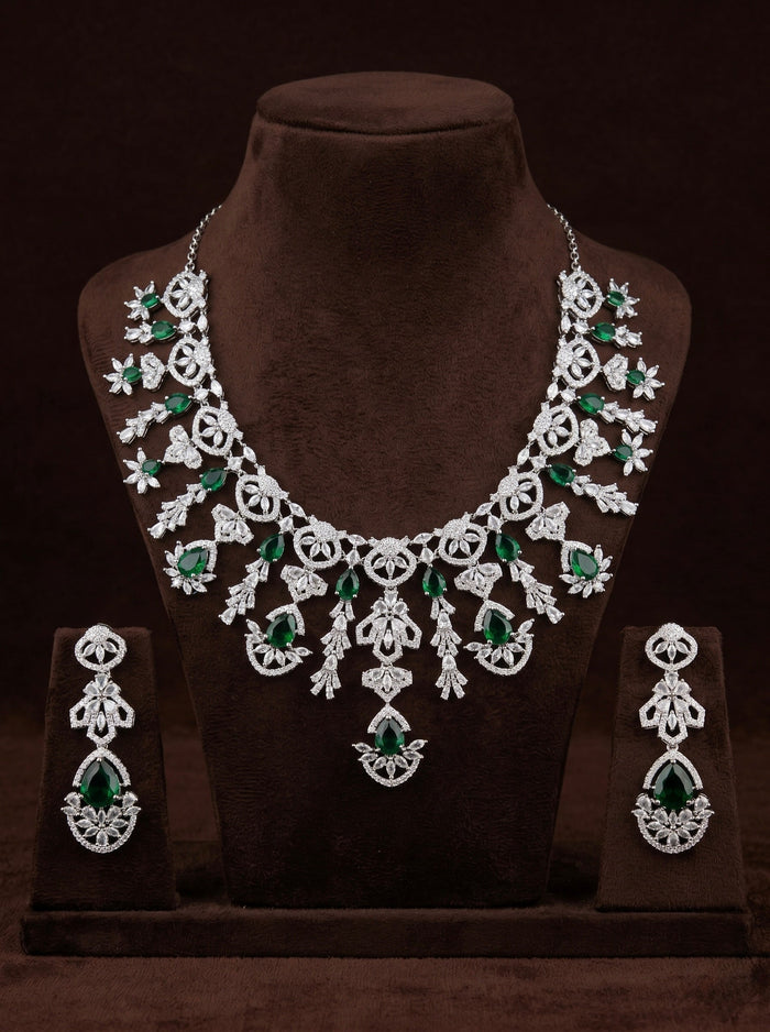 Emerald Diamond Cascade Set - occasion wear by Karigur Bridal