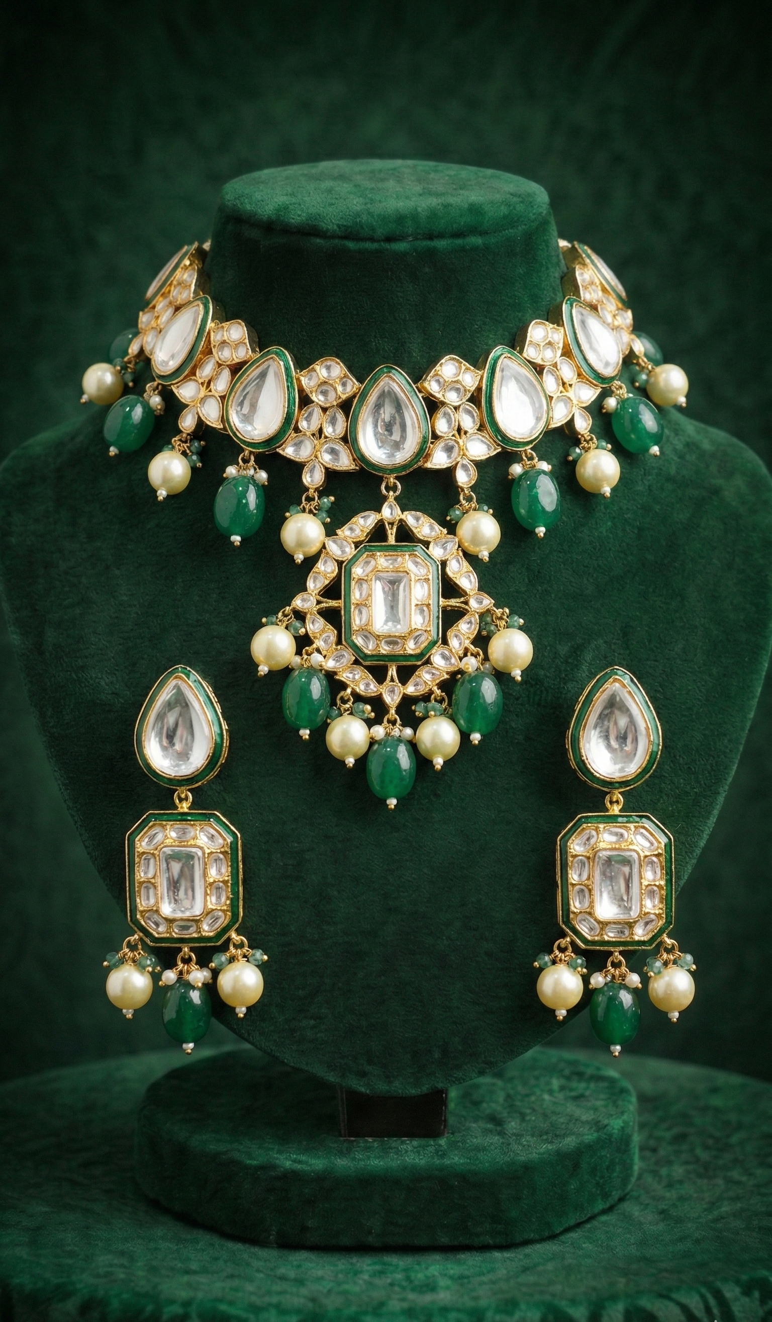 Emerald Kundan Royale Set - occasion wear by Karigur Bridal