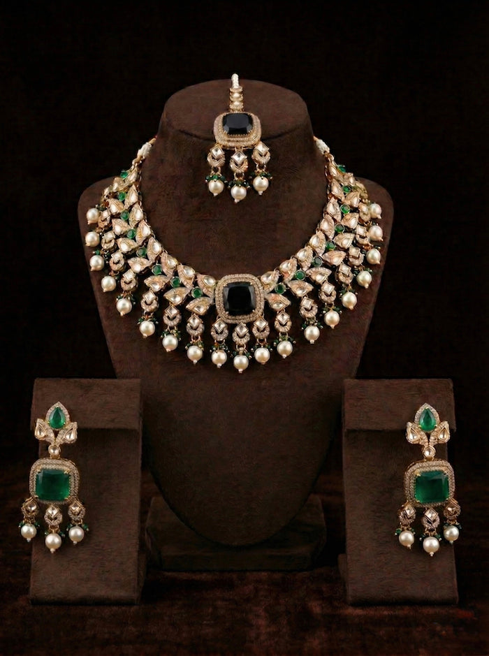 Emerald Onyx Regalia Set - occasion wear by Karigur Bridal