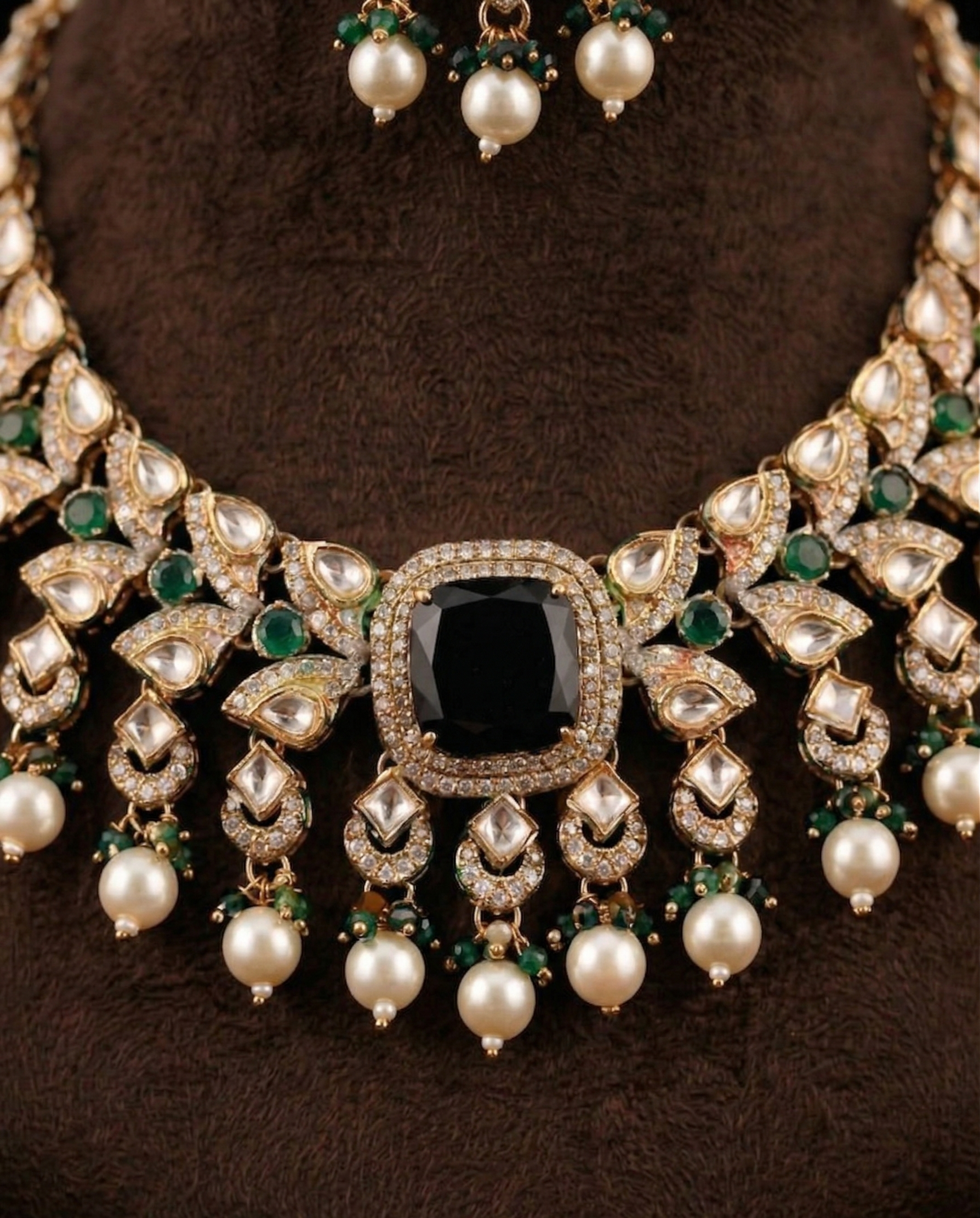 Emerald Onyx Regalia Set - occasion wear by Karigur Bridal, view 2