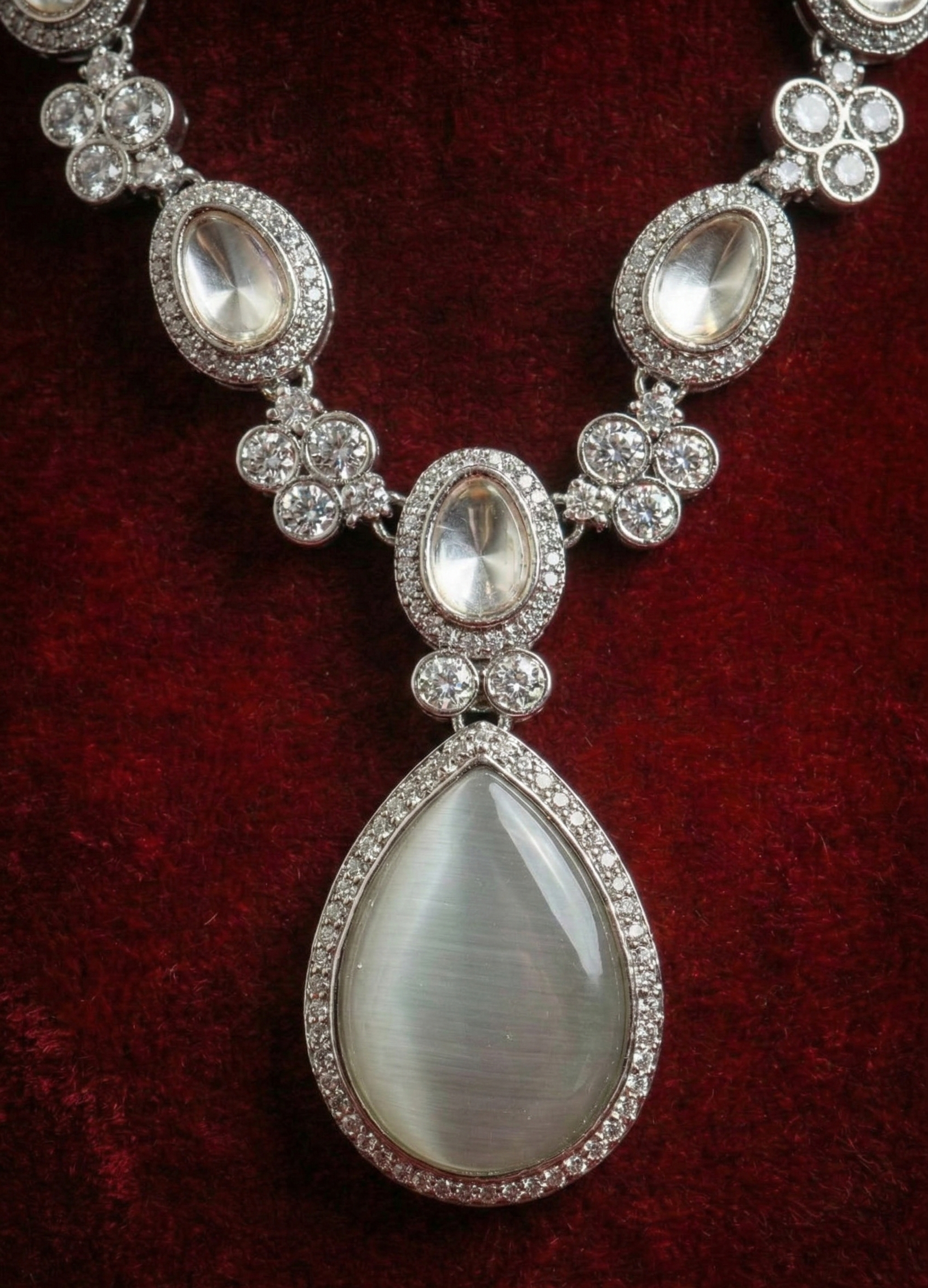 Ivory Crystal Cascade Set - occasion wear by Karigur Bridal, view 2