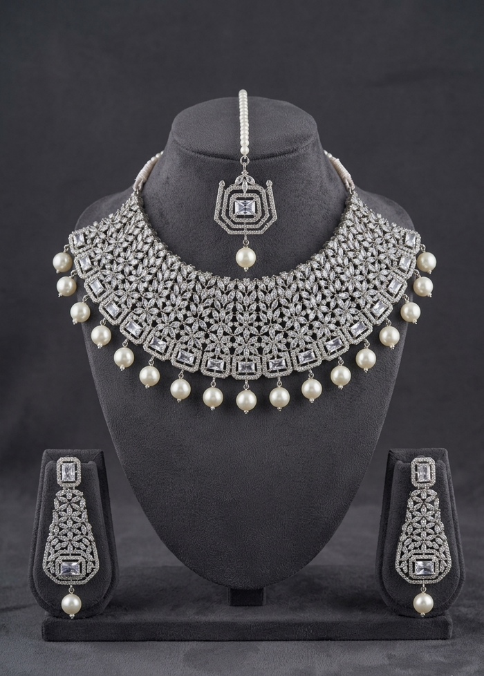Majestic Pearl Diamond Set - occasion wear by Karigur Bridal