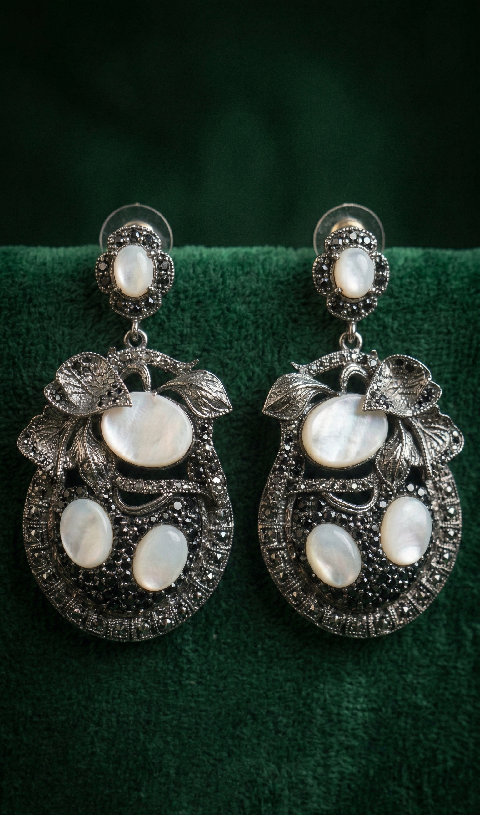 Noir Crystal Medallion Set - occasion wear by Karigur Bridal, view 3