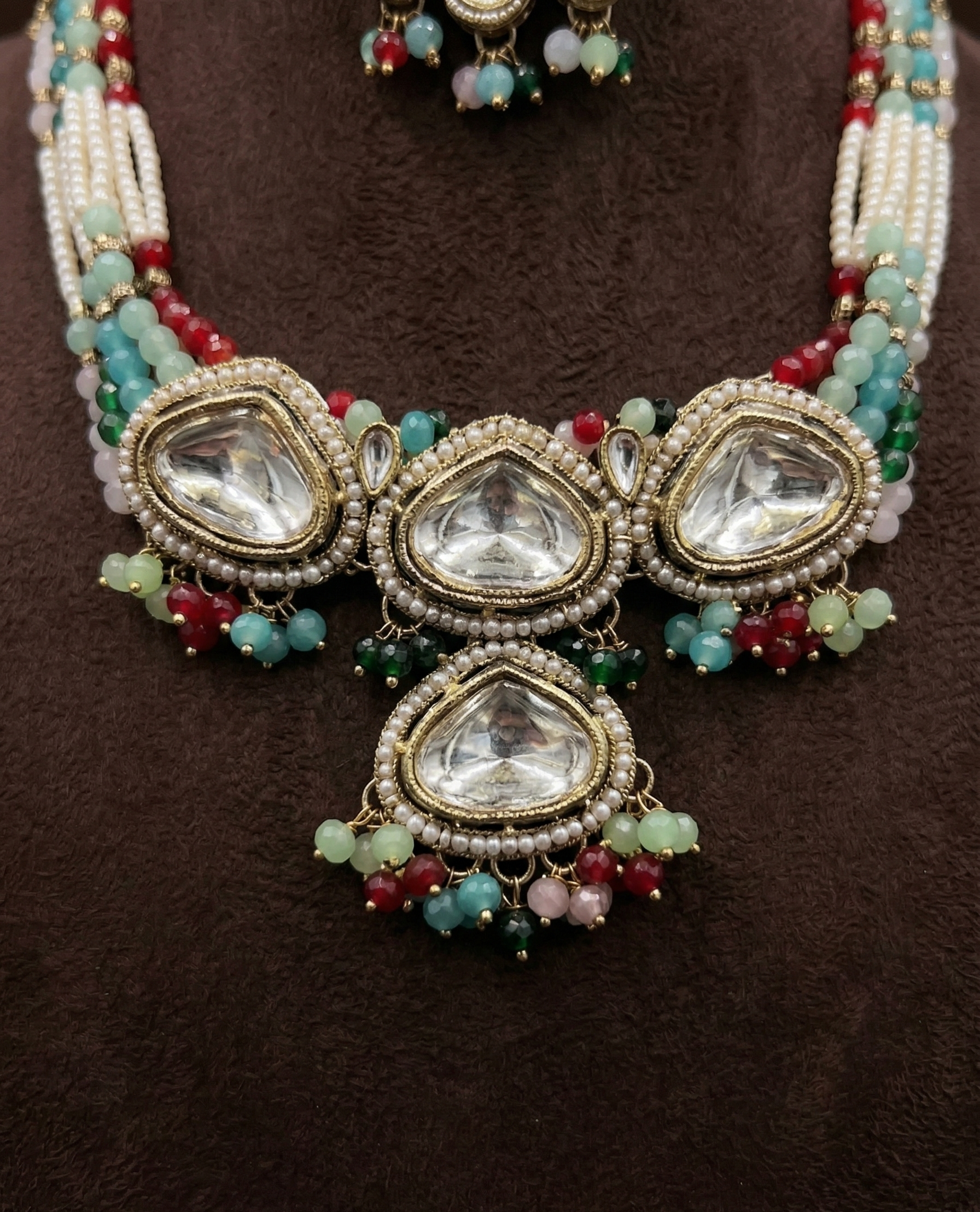 Polki Multicolor Royale Set - occasion wear by Karigur Bridal, view 2