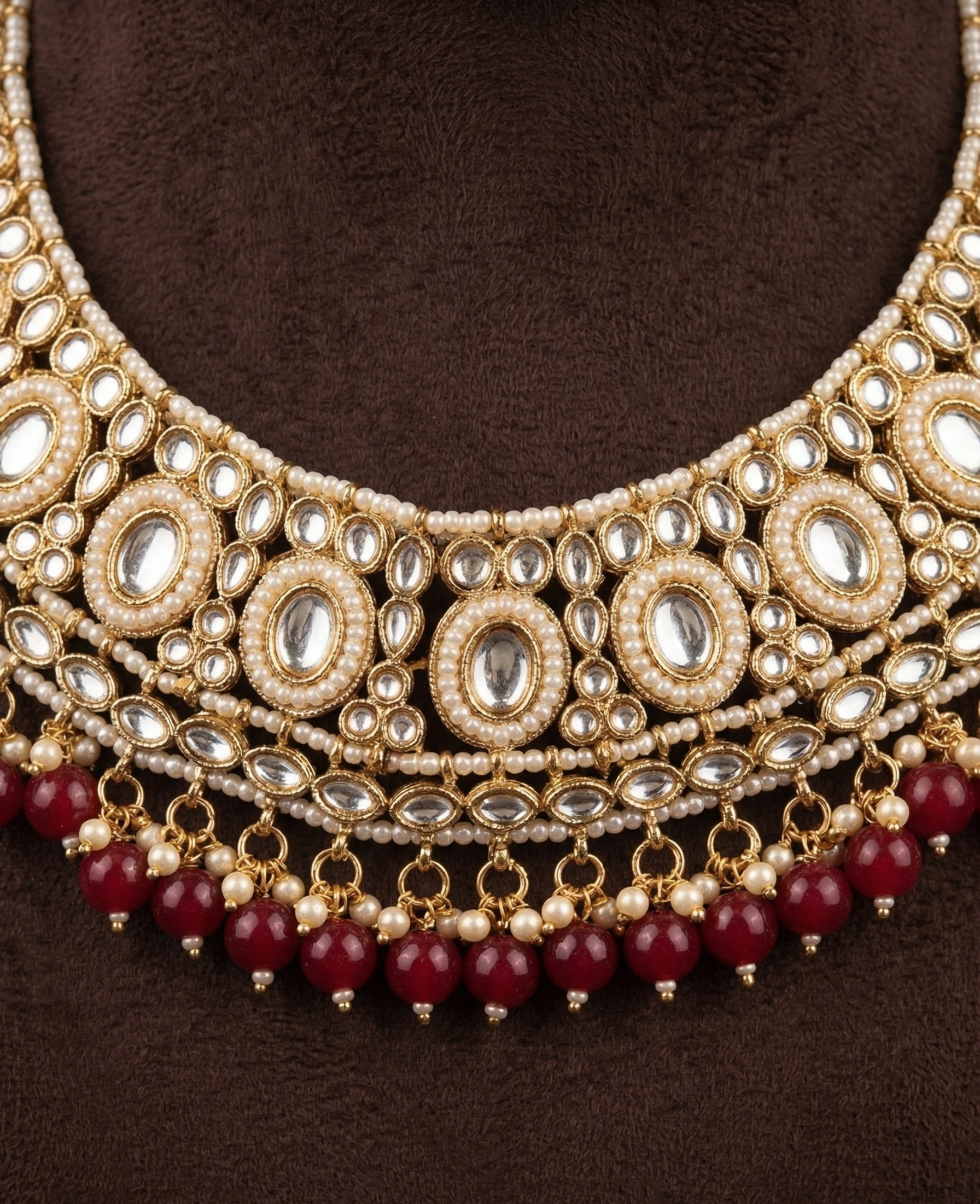 Polki Ruby Heritage Set - occasion wear by Karigur Bridal, view 2