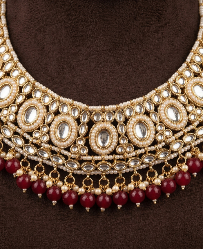 Polki Ruby Heritage Set - occasion wear by Karigur Bridal, view 2