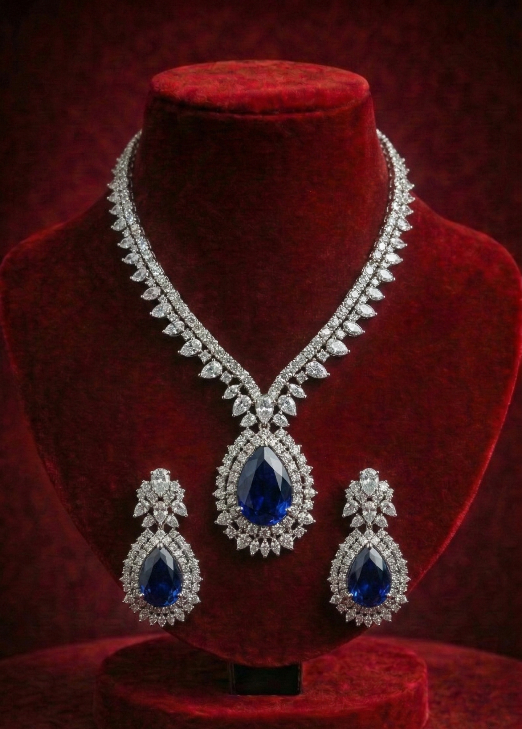 Sapphire Crystal Elegance Set - occasion wear by Karigur Bridal