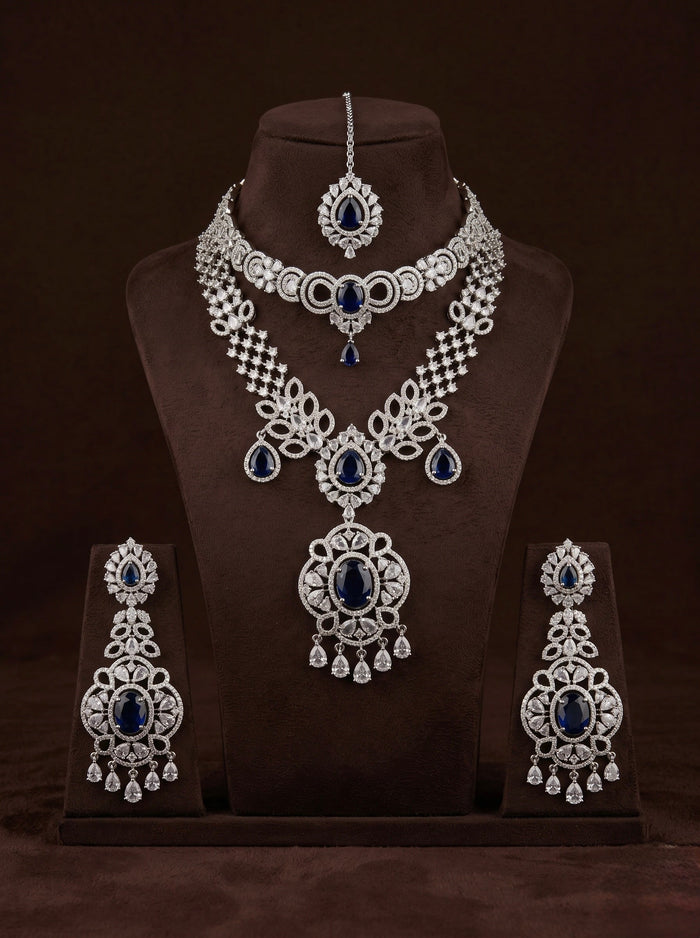 Sapphire Diamond Regal Set - occasion wear by Karigur Bridal