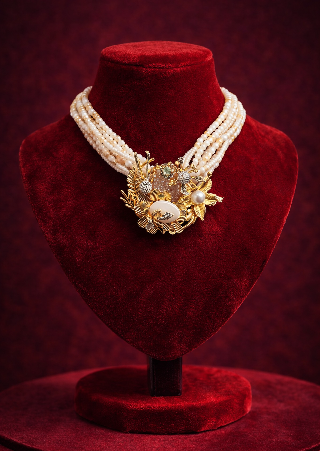 Floral Pearl Choker - occasion wear by Karigur Bridal