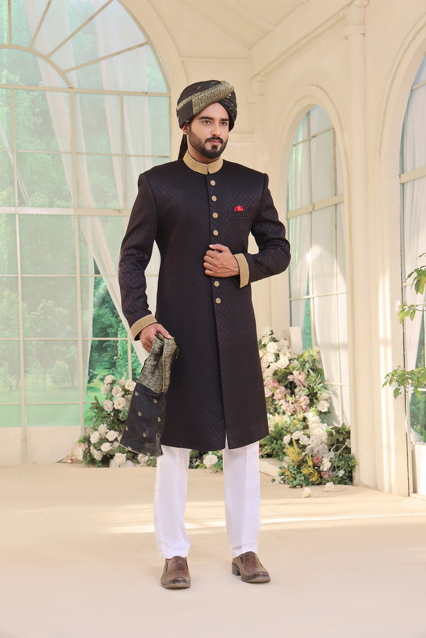 Aalam - groom sherwani by Karigur Bridal