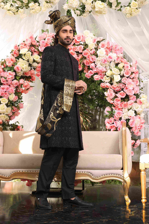 Adel - groom sherwani by Karigur Bridal
