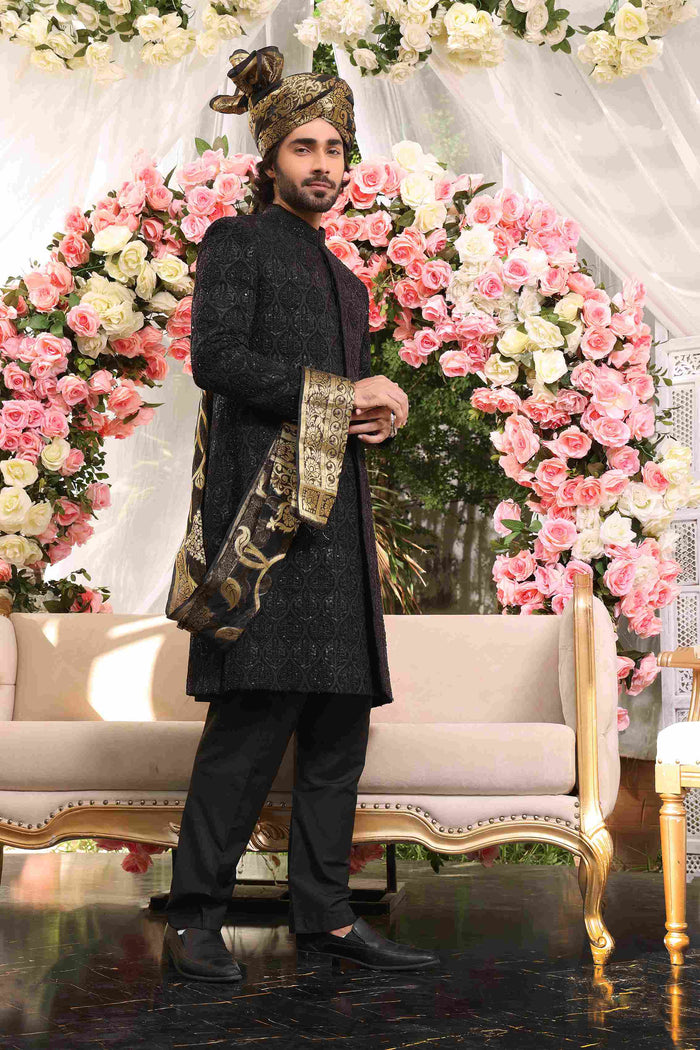 Adel - groom sherwani by Karigur Bridal