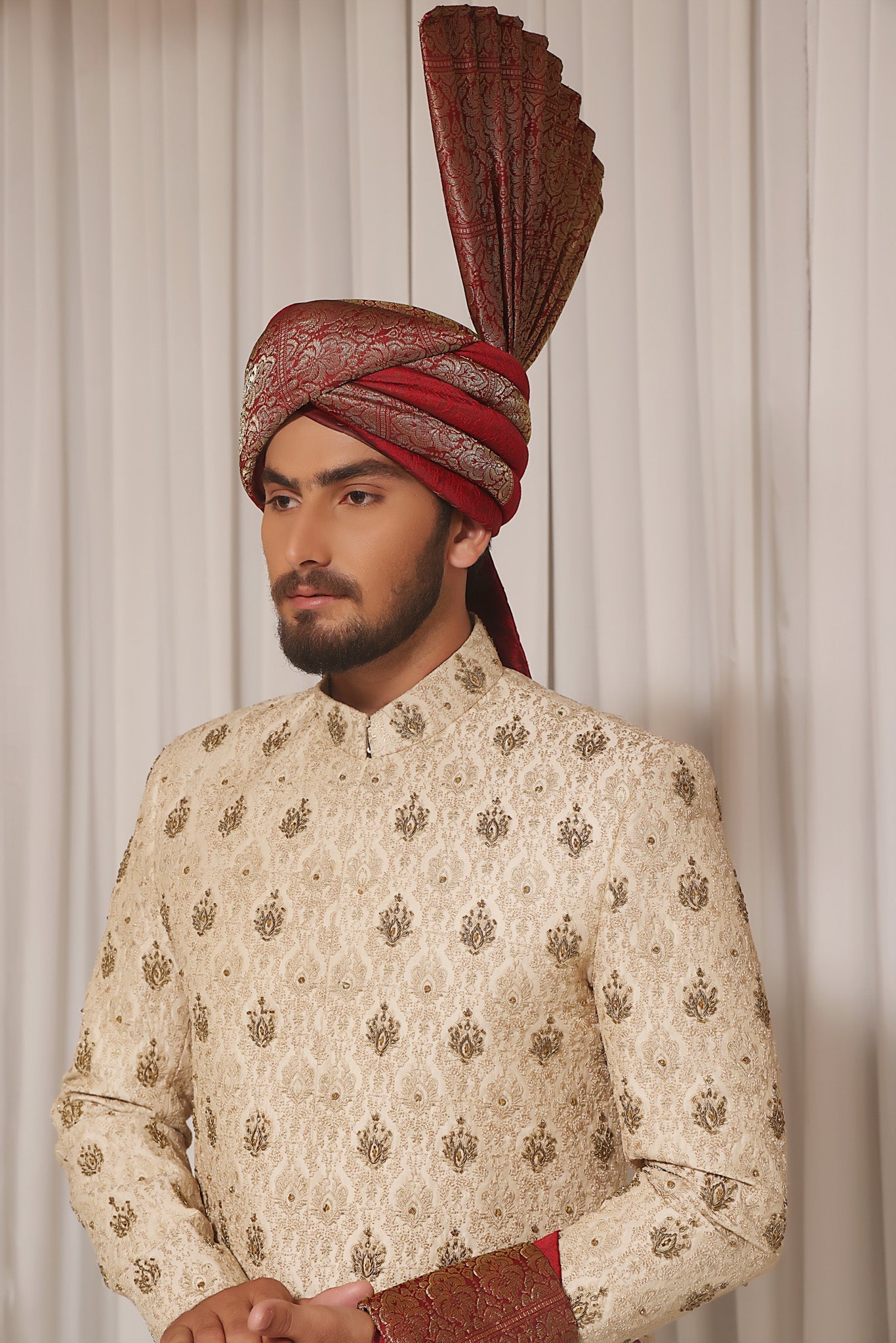 Khosrow - groom sherwani by Karigur Bridal, view 3