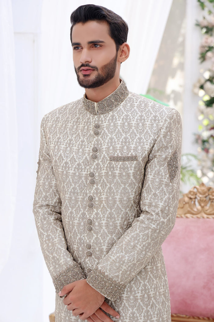 Pavel - groom sherwani by Karigur Bridal, view 2