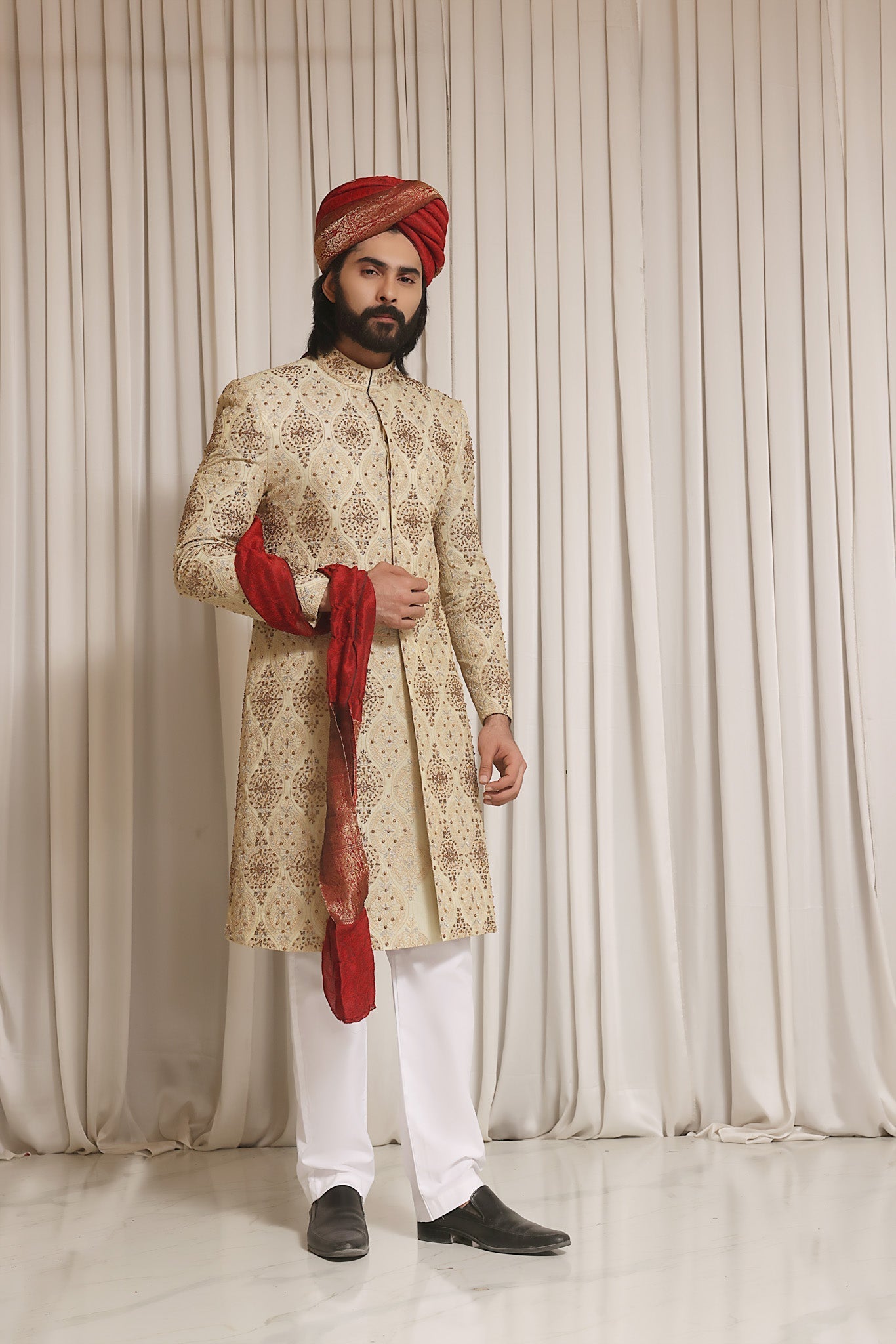 Rostam - groom sherwani by Karigur Bridal