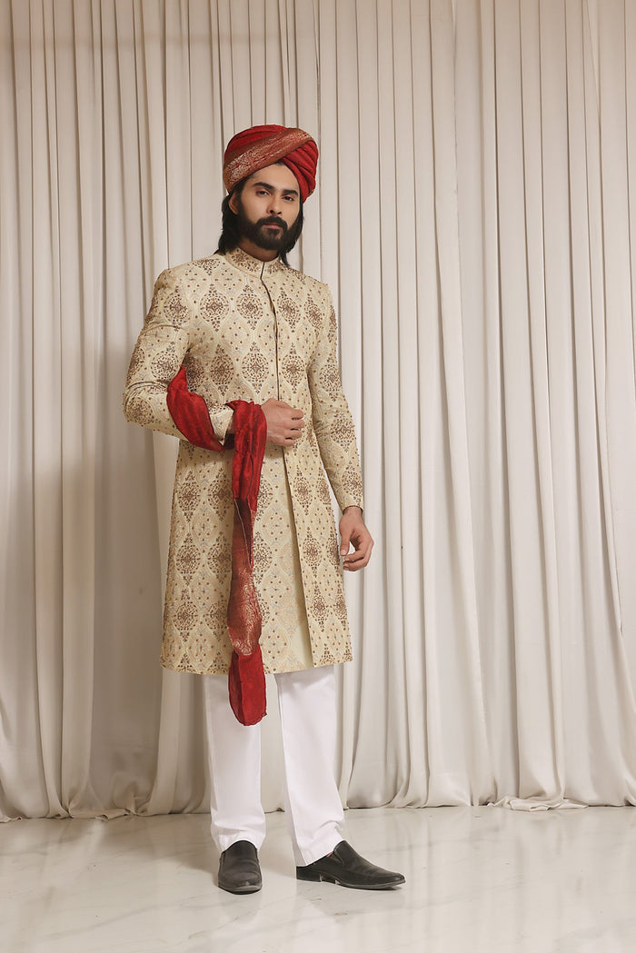 Rostam - groom sherwani by Karigur Bridal