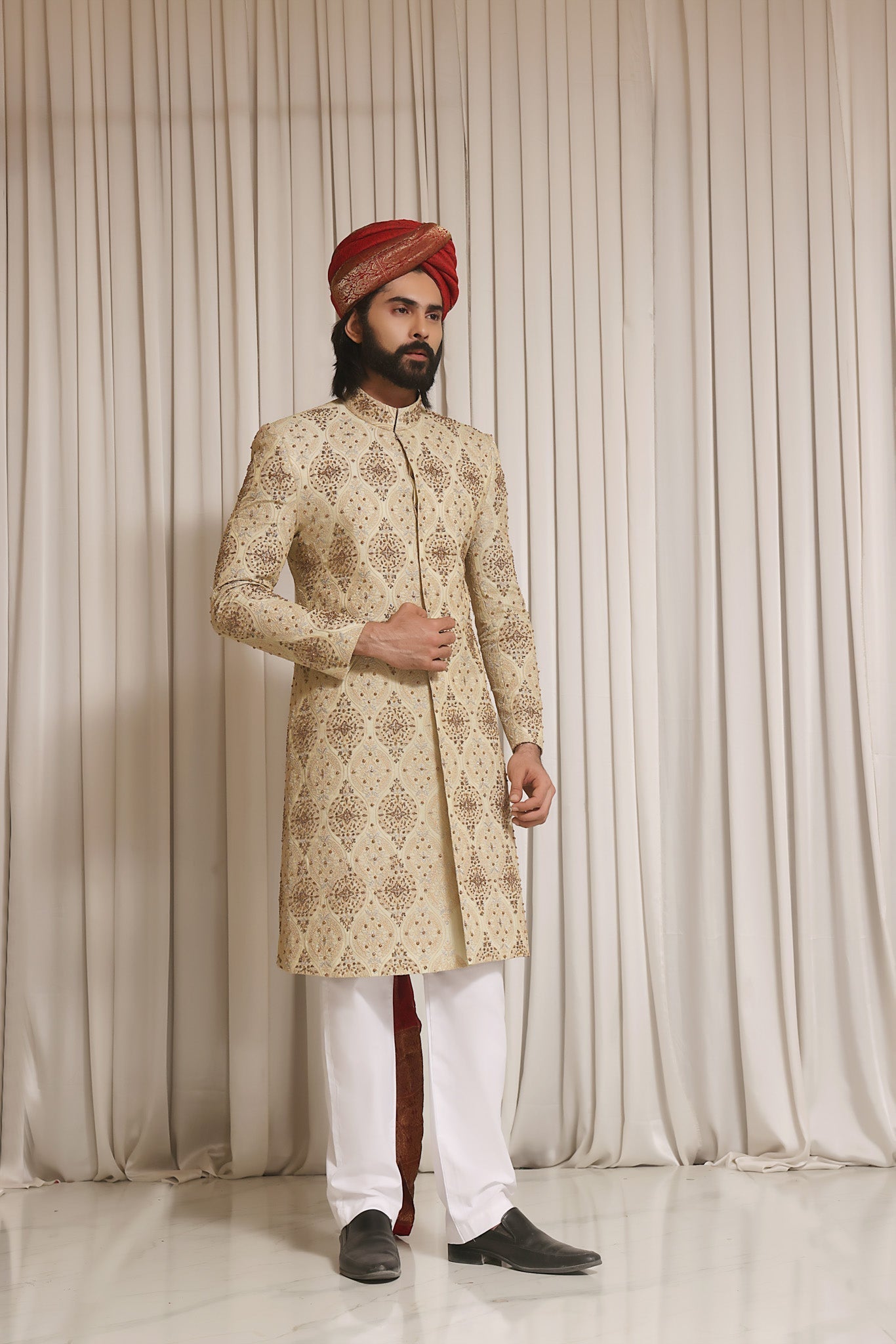 Rostam - groom sherwani by Karigur Bridal, view 2