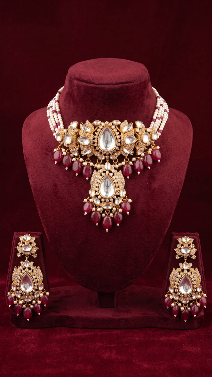 Ruby Kundan Grandeur Set